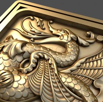 3D model Stove tile dragon (STL)